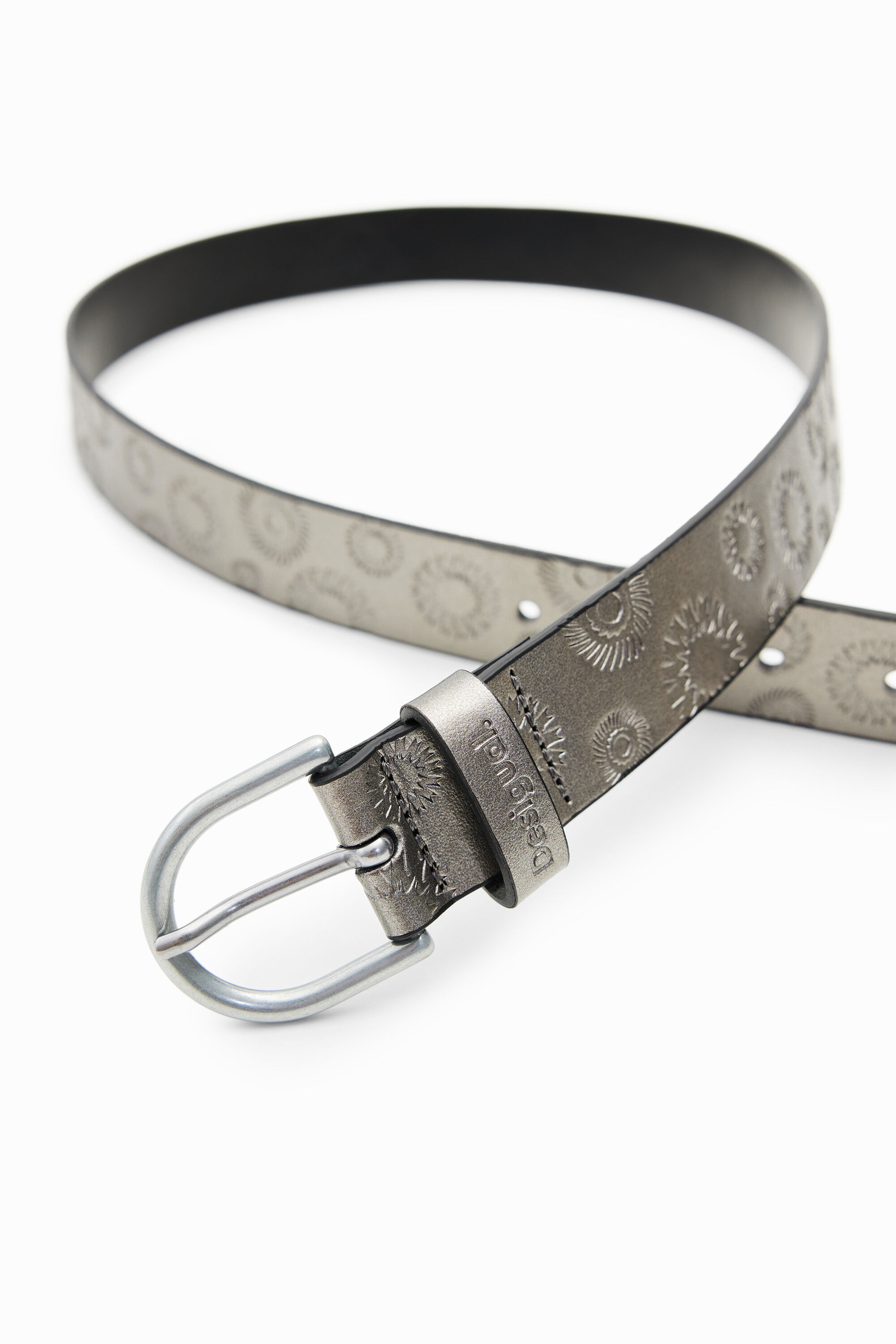 Ceinture géométrique métallisée