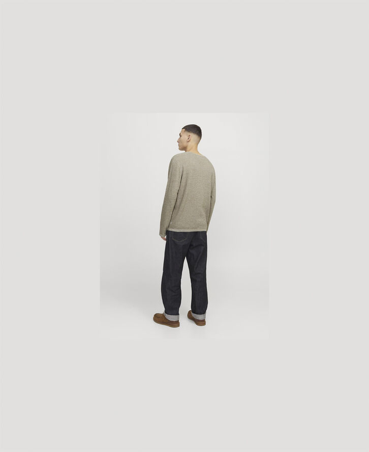 Jack & Jones JJEGEORGE KNIT CREW NECK NOOS Coriander/w. cloud dancer