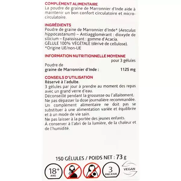 Arkopharma Arkogélules Castanha da Índia 150 cápsulas