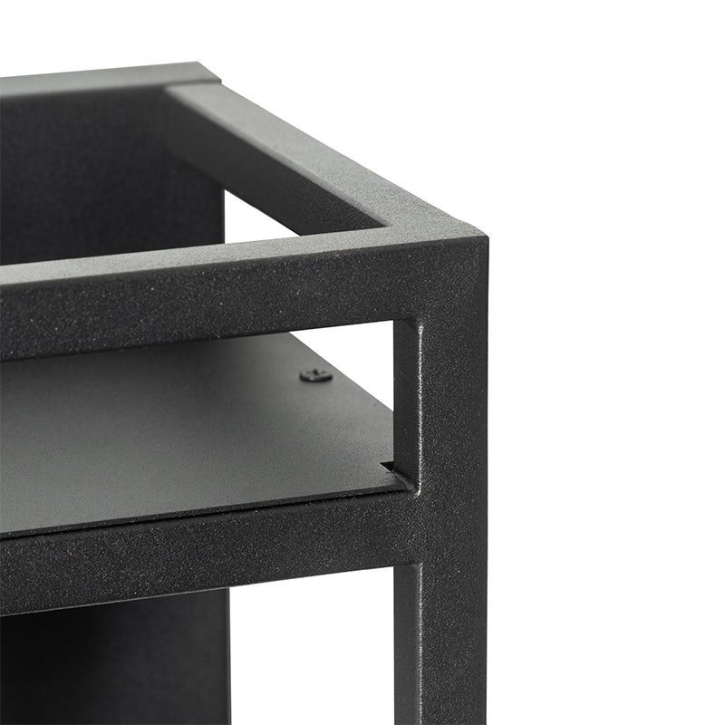 Industriële wandlamp, zwart met frame - Cage Rack