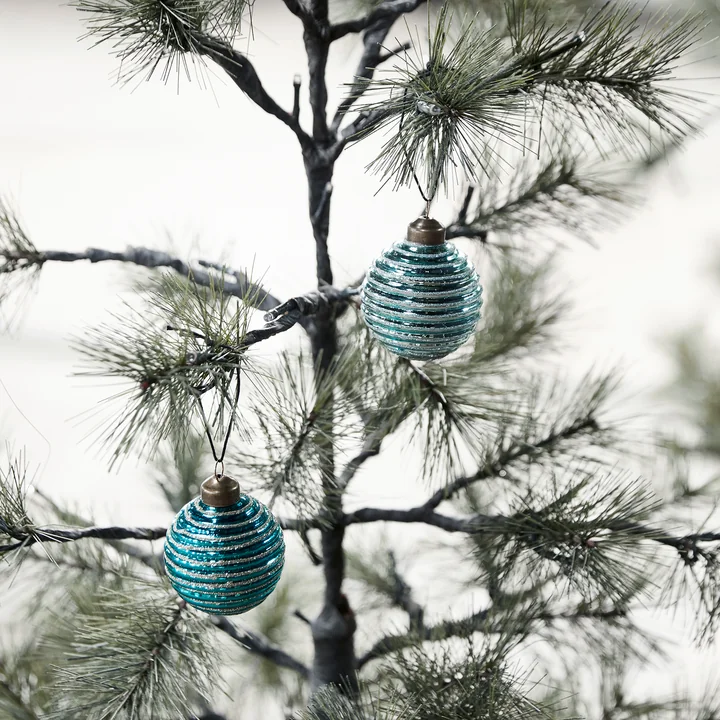 House Doctor - Lolli Christbaumkugel, Ø 6 cm, blau (6er-Set)
