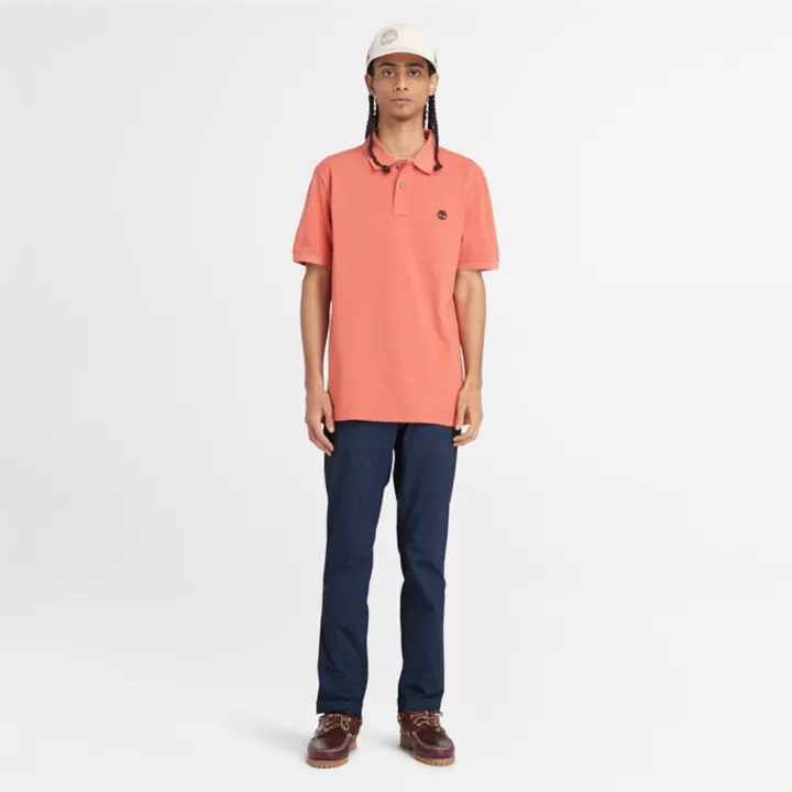 Chino en popeline pour homme en bleu marine