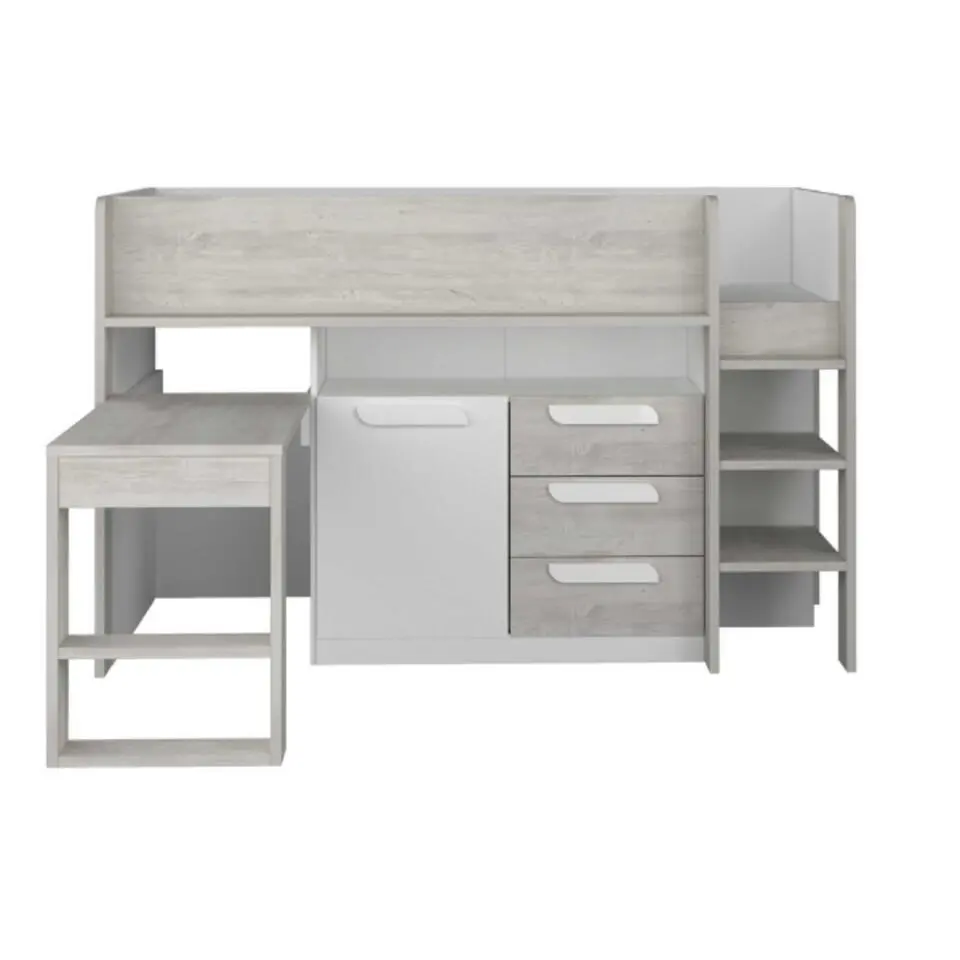 Halfhoogslaper Beau 90x200 met bureau - wit