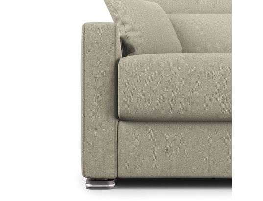 DIVANI.STORE - Canapé lit amber en tissu détachable creme 3 places