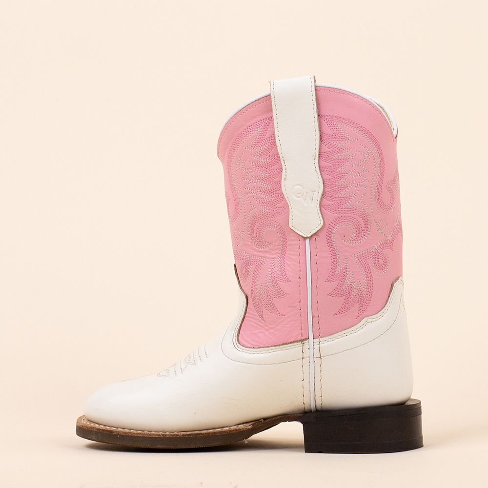 Old West BRC2016 cowboylaarsjes wit - roze