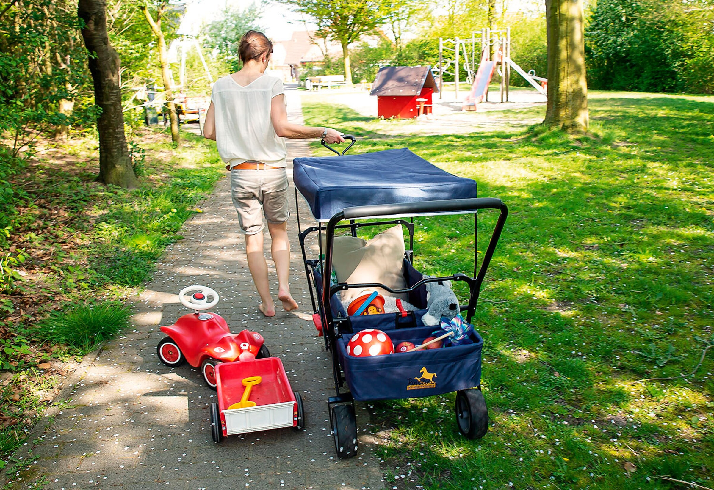 Pinolino Klappbollerwagen „Paxi dlx Comfort” mit Bremse, marineblau