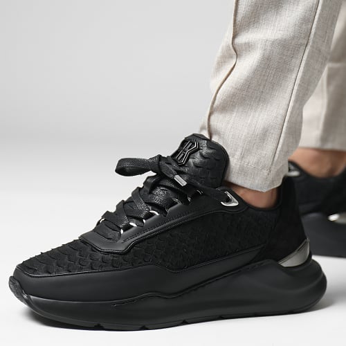 Baskets Hector Runner Python Cut-Matt Nappa Black