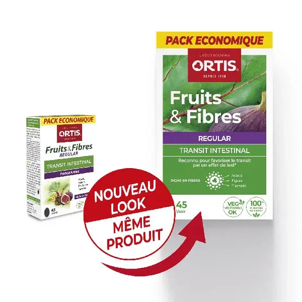 Ortis Intestinal Transit Frutas e Fibras Regular Eco Pack 45 comprimidos
