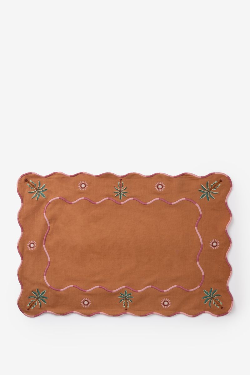 Sissy-Boy Bruine placemat set met palmbomen