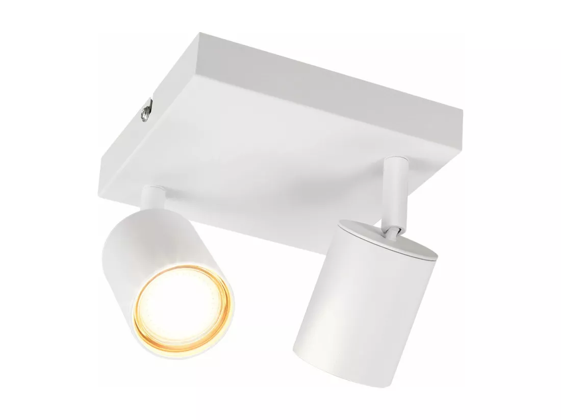 NETTLIFE Spot plafond salon 2 ampoules noir GU10 orientable pour chambre cuisine
