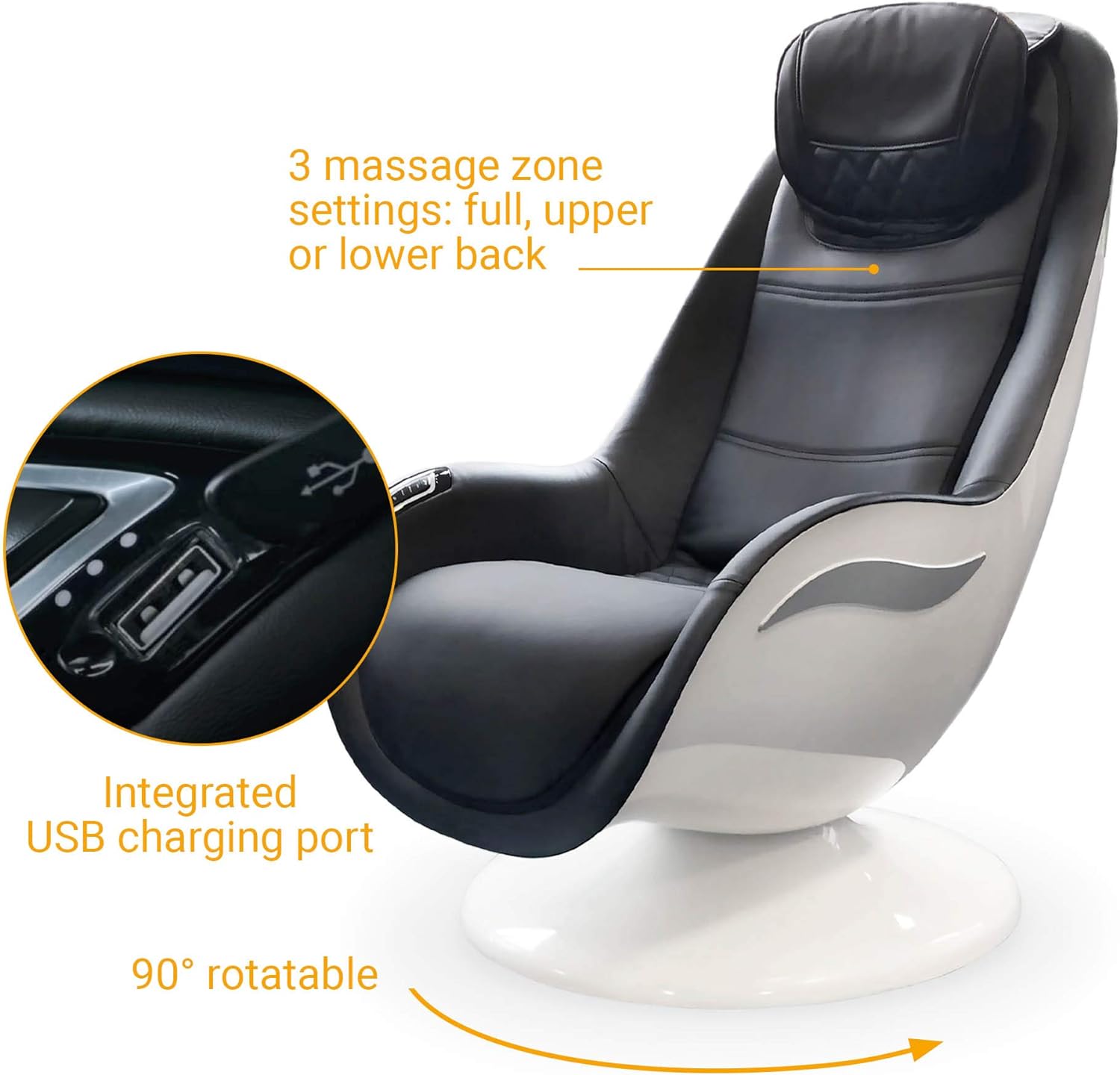 medisana RS 650 Lounge Chair, sill&oacute;n de masaje con 6 tipos de masaje diferentes y masaje cervical, masaje sueco con 3 niveles de intensidad y conexi&oacute;n de carga USB