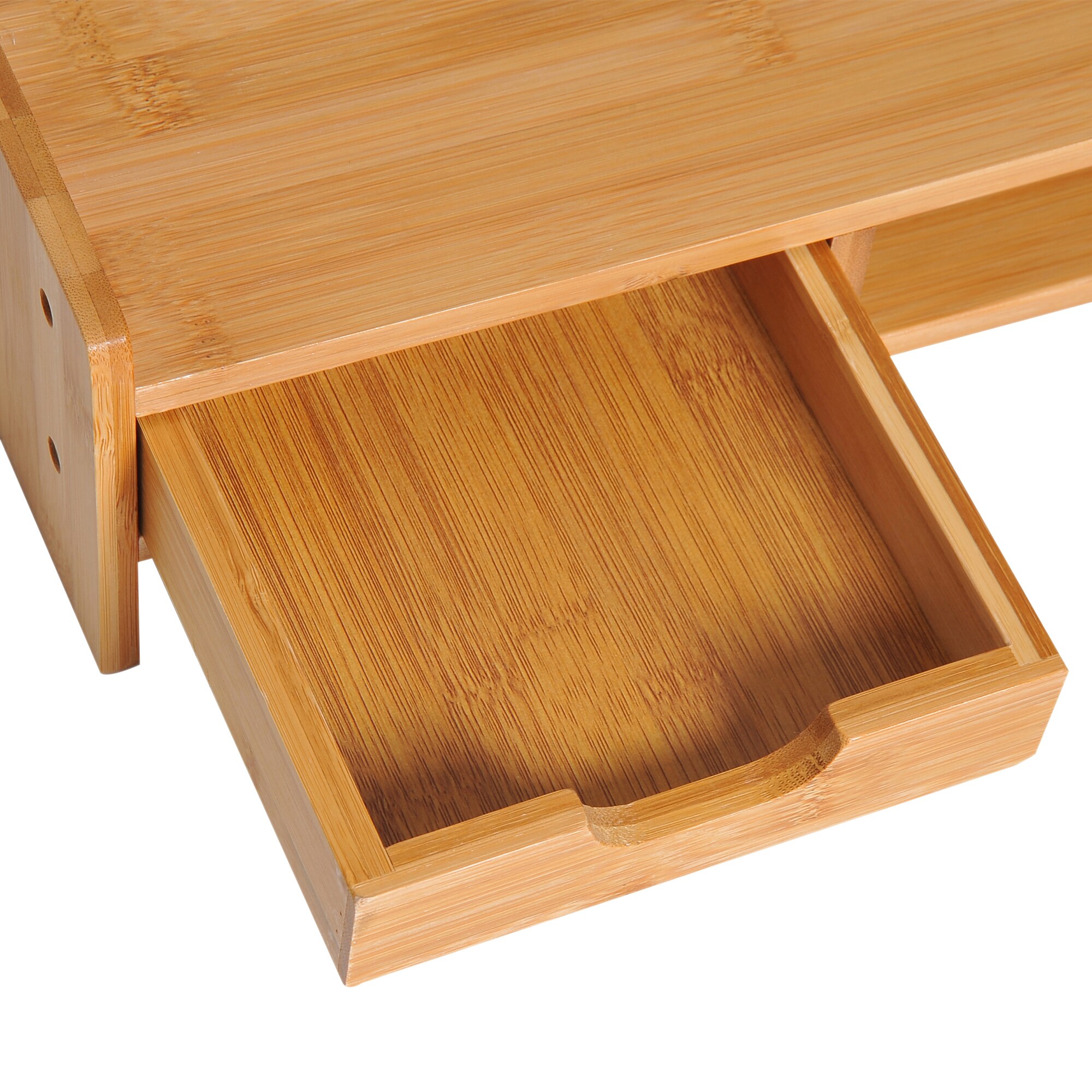 HOMCOM Monitorständer mit Schublade natur 49 x 25,5 x 11,5 cm (LxBxH)
