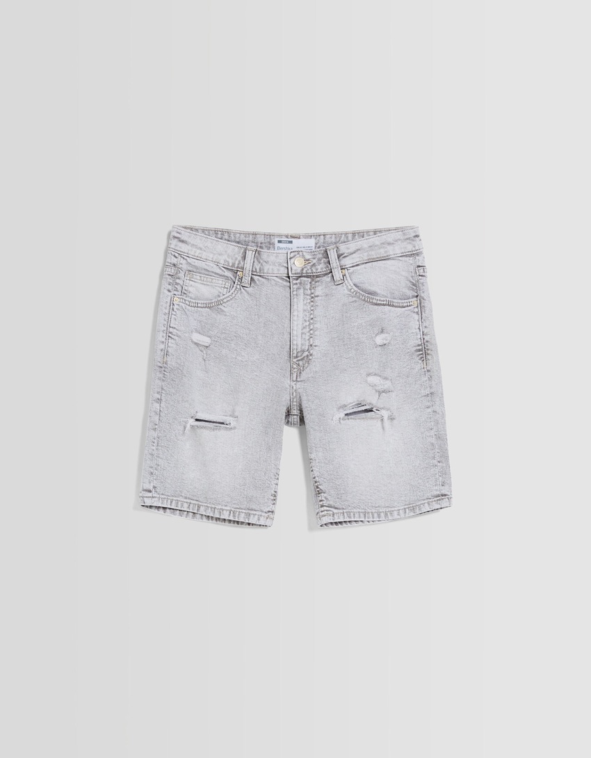 Bermuda jeans rasgada