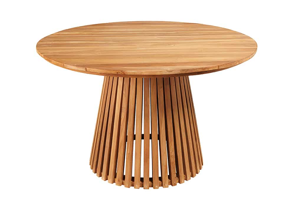 Runder Esstisch EMPIRE TEAK 140cm braun Teakholz Indoor Outdoor wetterfest
