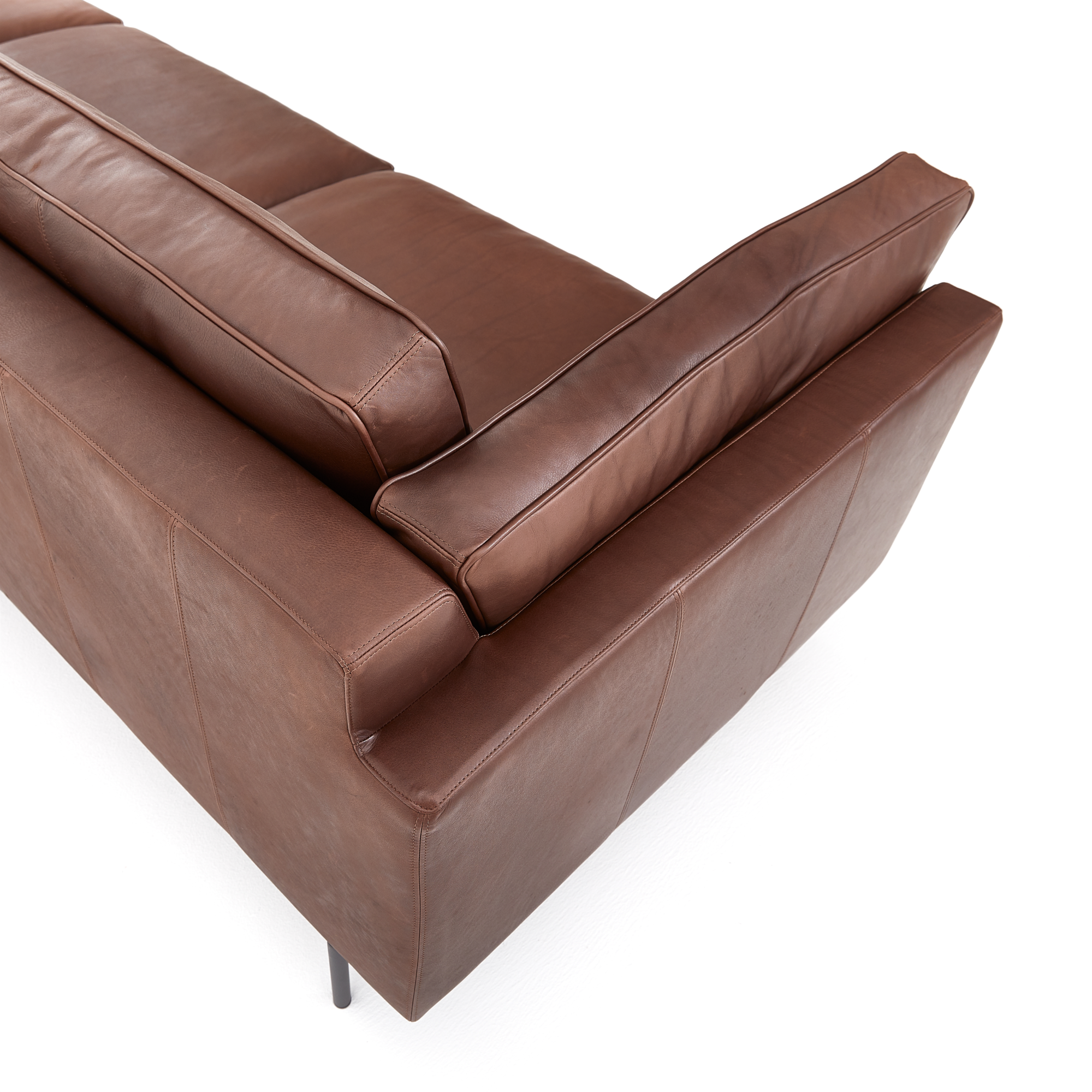 Loods 5 Design hoekbank Stark links Hoekbank Links (36+28) | C Sauvage Chocolate | Zwart met knik