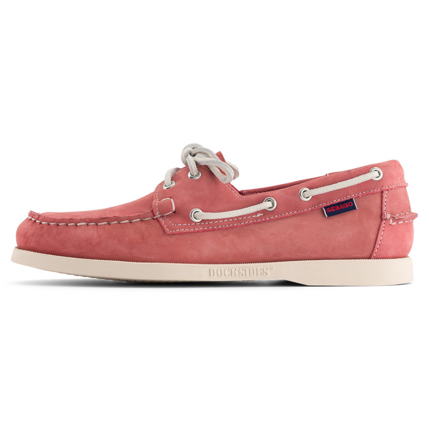 DOCKSIDES NUBUCK Pink-White-CHAUSSURES BATEAU POUR HOMME EN NUBUCK