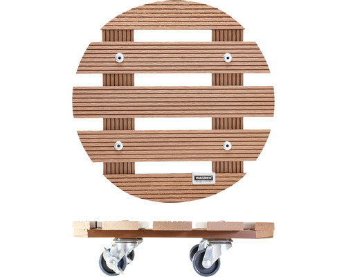 Plantenwagen WPC Ø 29 cm max. draagvermogen 100 kg bruin