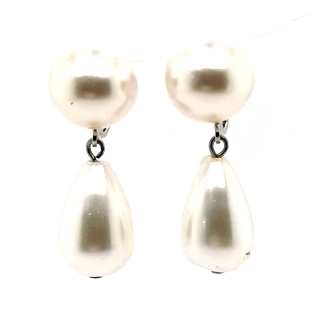 Boucles d'oreilles clips Brillaxis perle goutte