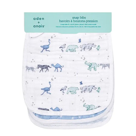 Lot de 3 Bavoirs à boutons-pression   Rising Star        de               aden + anais essentials