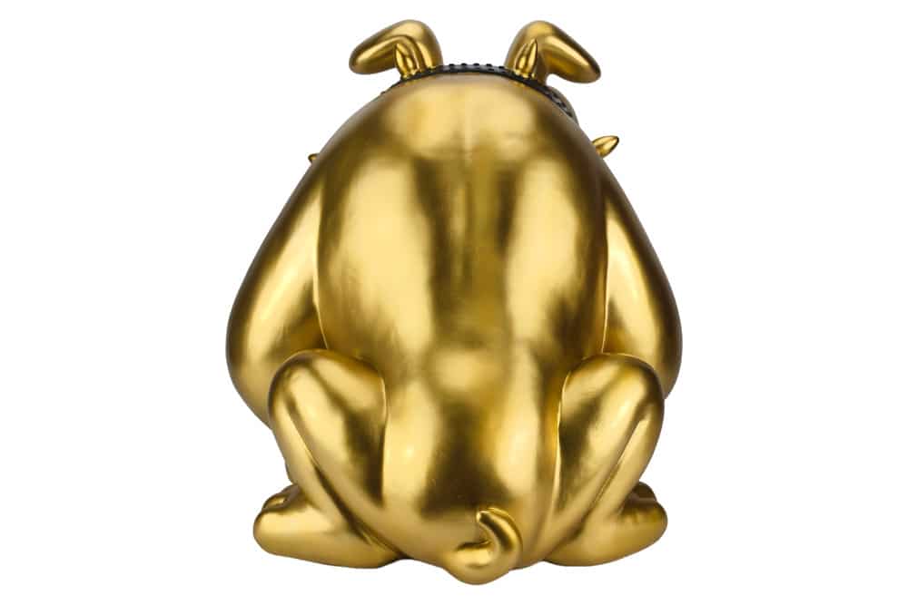 Deko-Figur BULLDOG 70cm gold handmade Hunde-Skulptur
