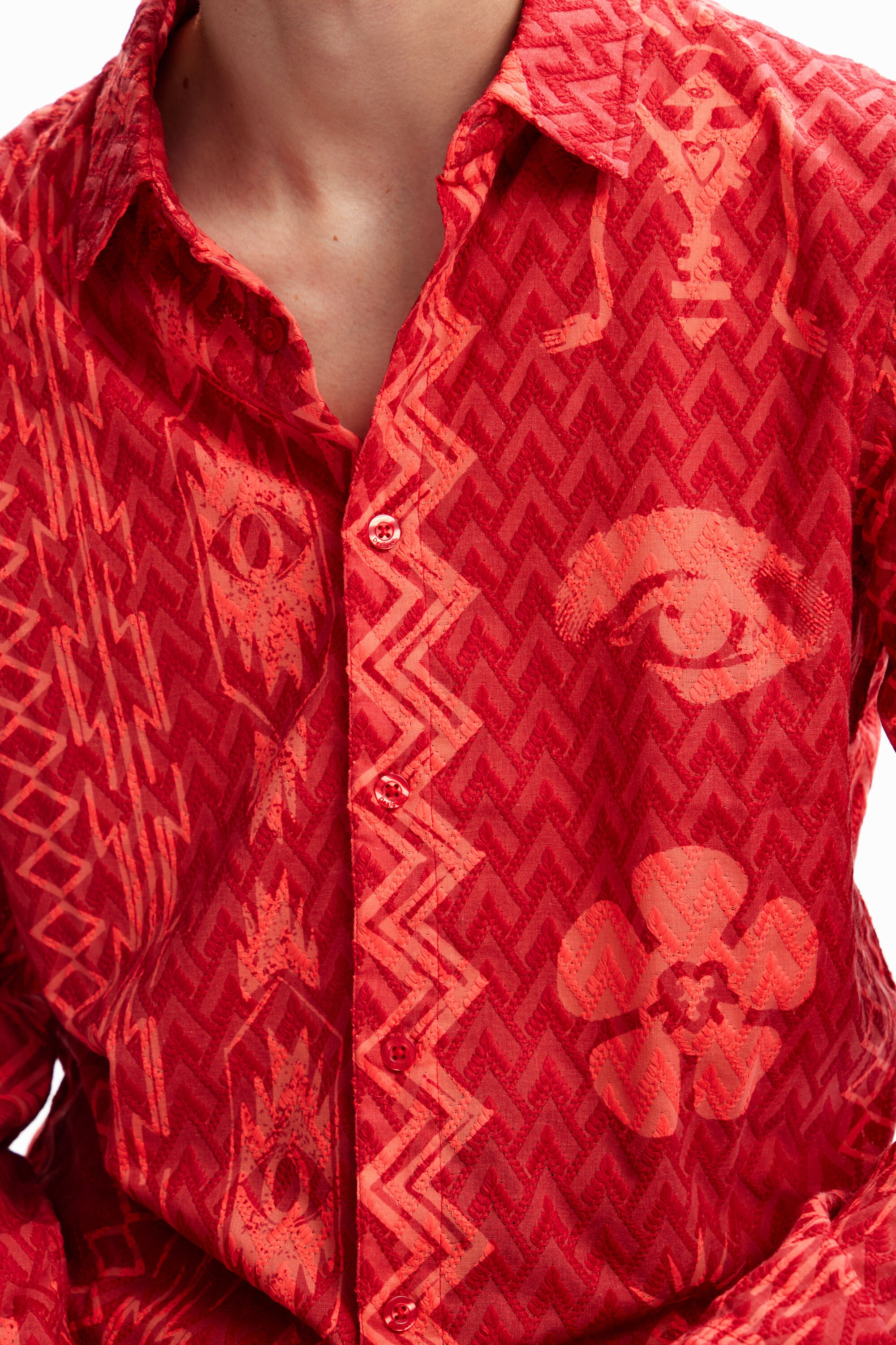 Chemise géométrique texturée