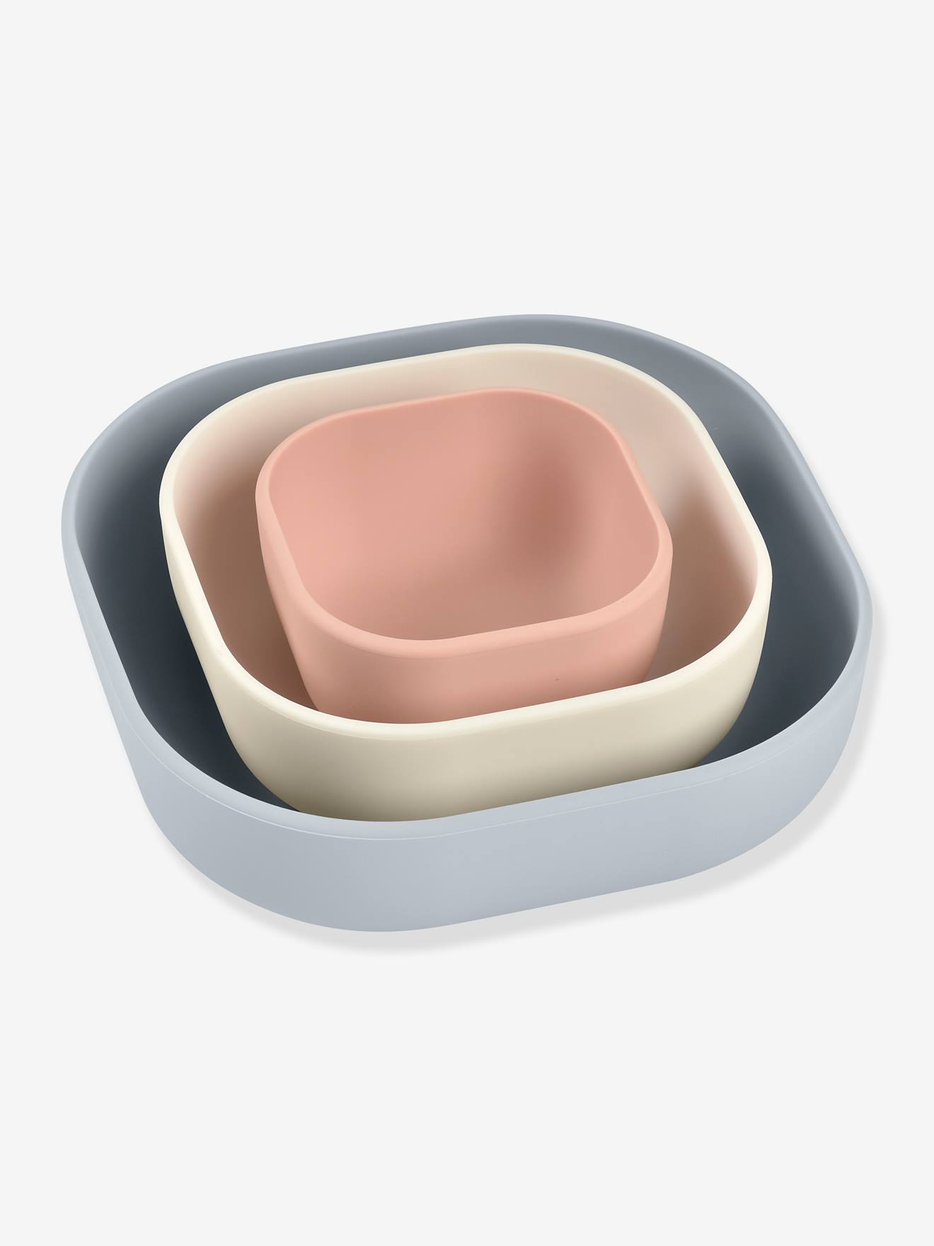 Conjunto de 3 Tigelas Empilháveis de Silicone Verde BEABA