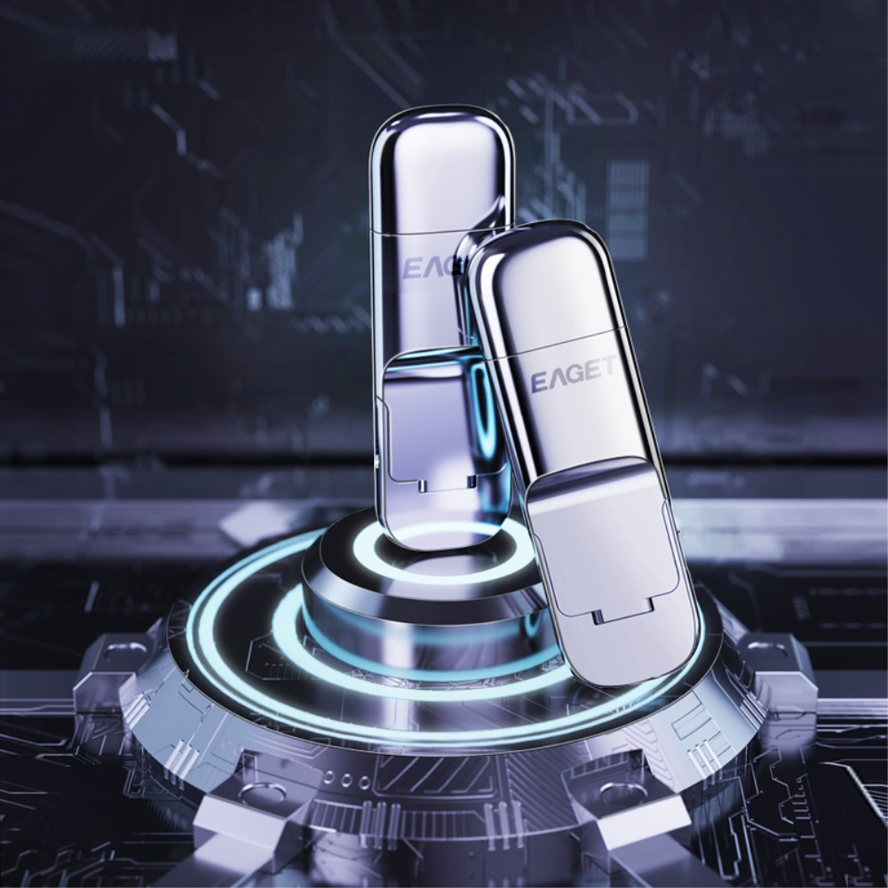 (512GB) USB C / USB 3.1 Speicher Stick Flash Drive mit Verschlüsselung und Backup Funktion (Übertragungsrate 1GB/2s)  - Silber