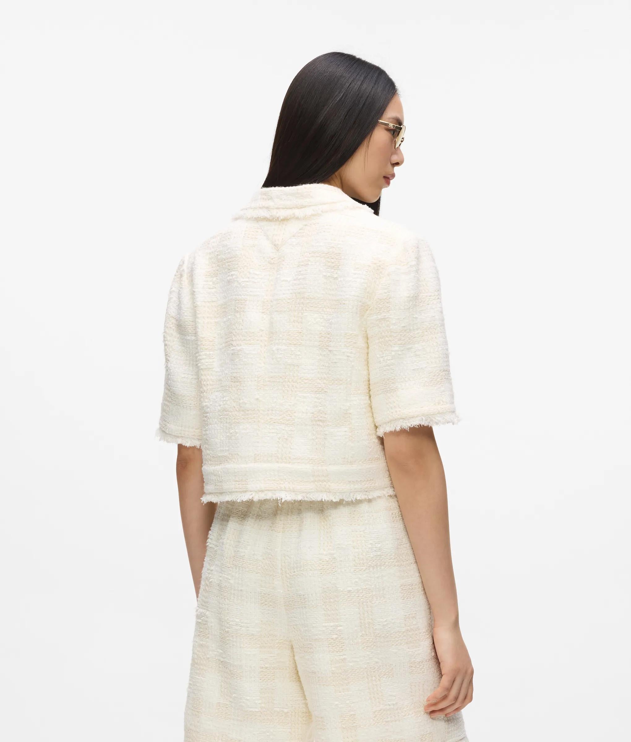 Bouclé blazer met korte mouwen