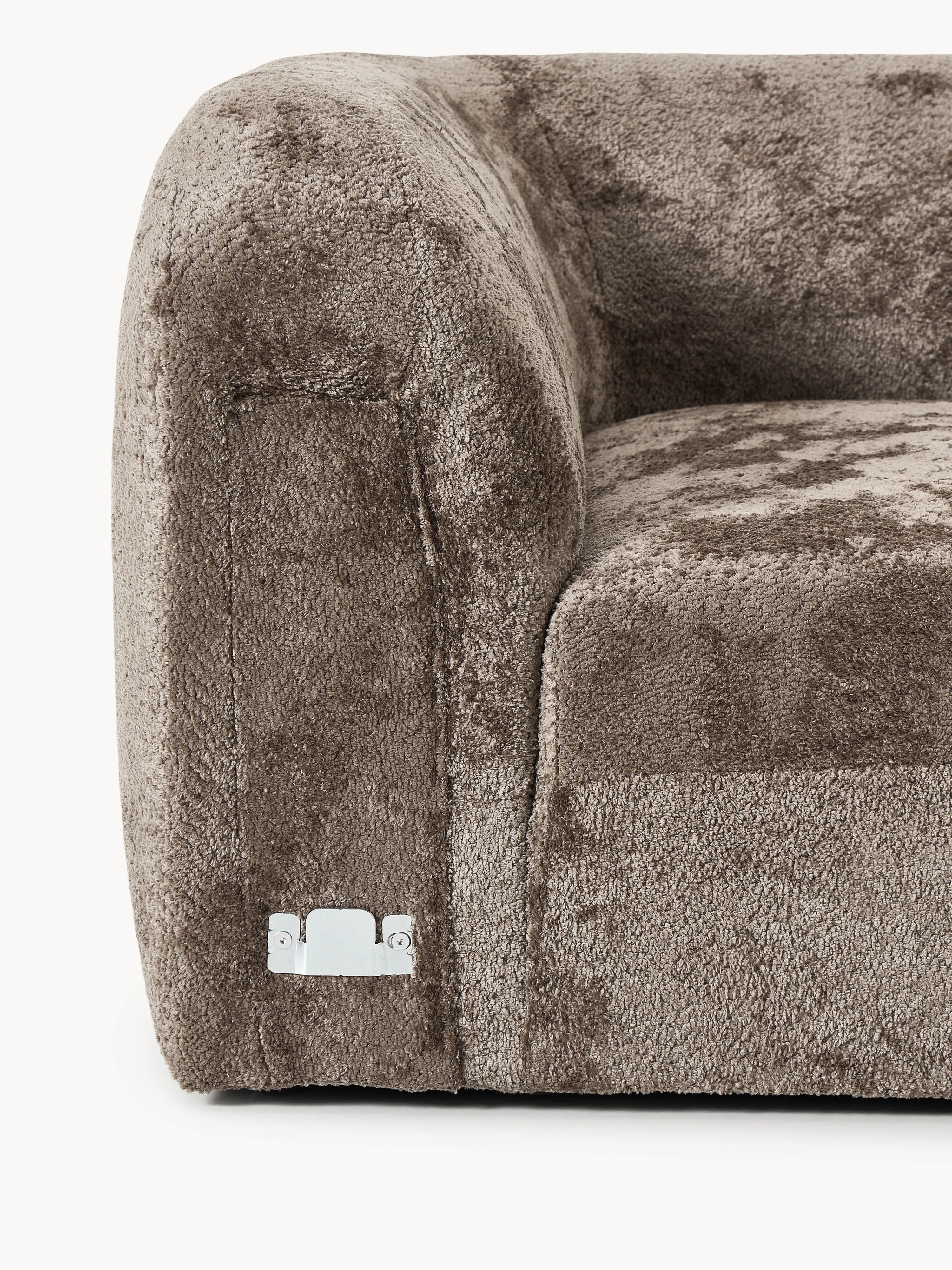 Ronde hoekmodule Wolke van teddy-bouclé