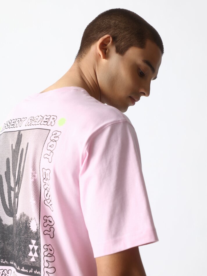 Camiseta estampada - Rosa chiclete
