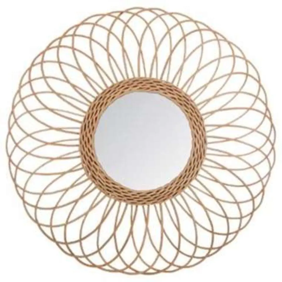 Rozet spiegel - Rotan - Beige