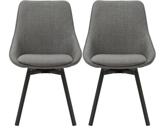 PRO LIVING - Chaise Lot de 2 C. Kizim pivotante gris clair