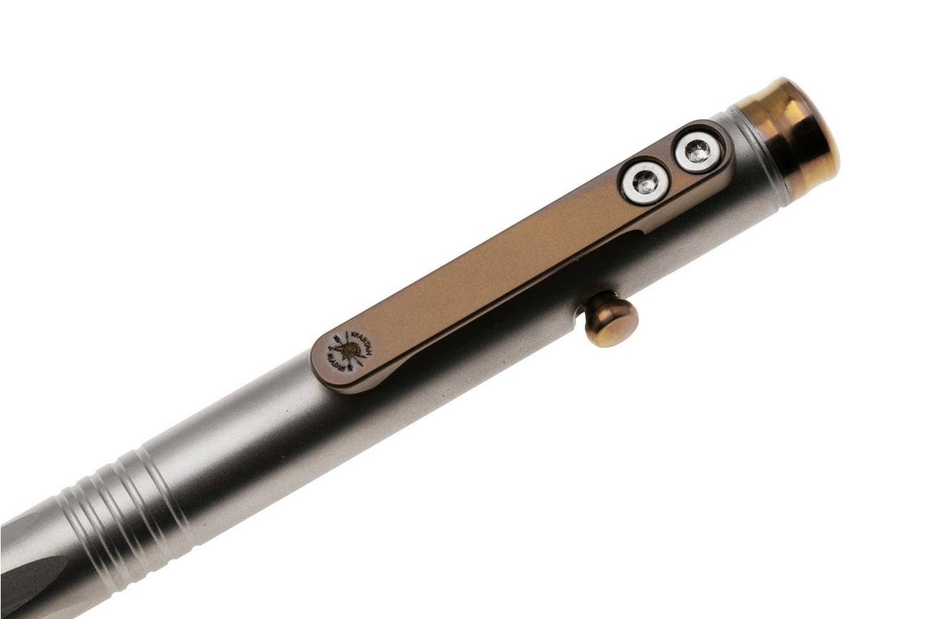 Spartan Blades Grafi Bolt Action Pen, Bronze Titanium, everyday carry pen