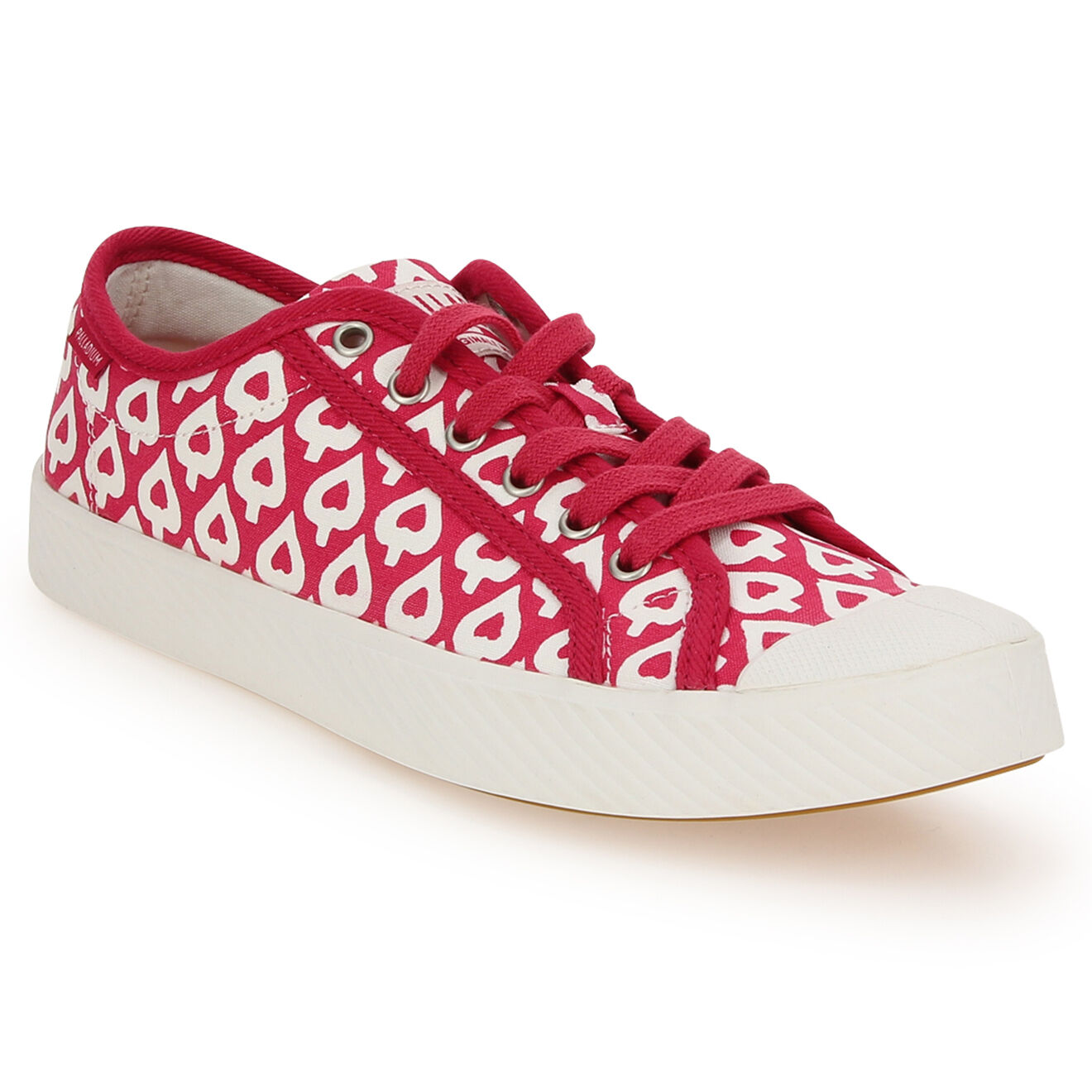Palladium Baskets basses en Toile Phoenix rouge/blanc