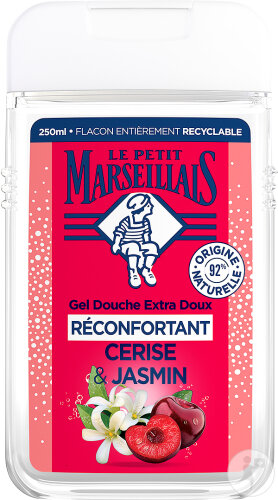 Le Petit Marseillais Gel Douche Extra Doux Réconfortant Cerise Et Jasmin Flacon 250ml