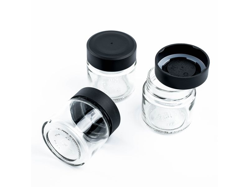 Silwy Feinkost-Magnetgläser-Set, 0.125 l, Schwarz/Transpare Aufbewahrungsdose