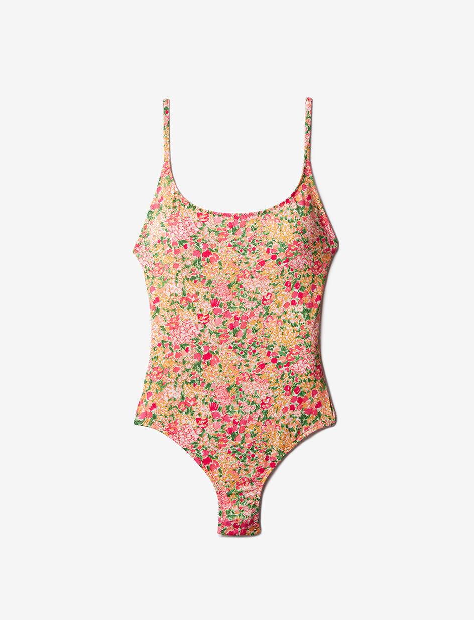 Maillot de bain une pièce - jardin rose vitamine