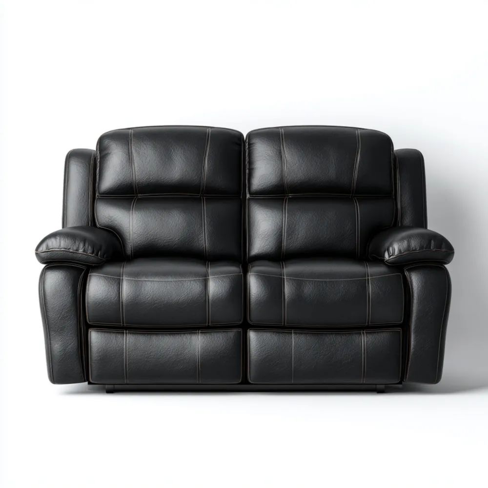 2-Sitzer-Sofa Kunstleder 150x100x85 cm - Schwarz - Modernes Design