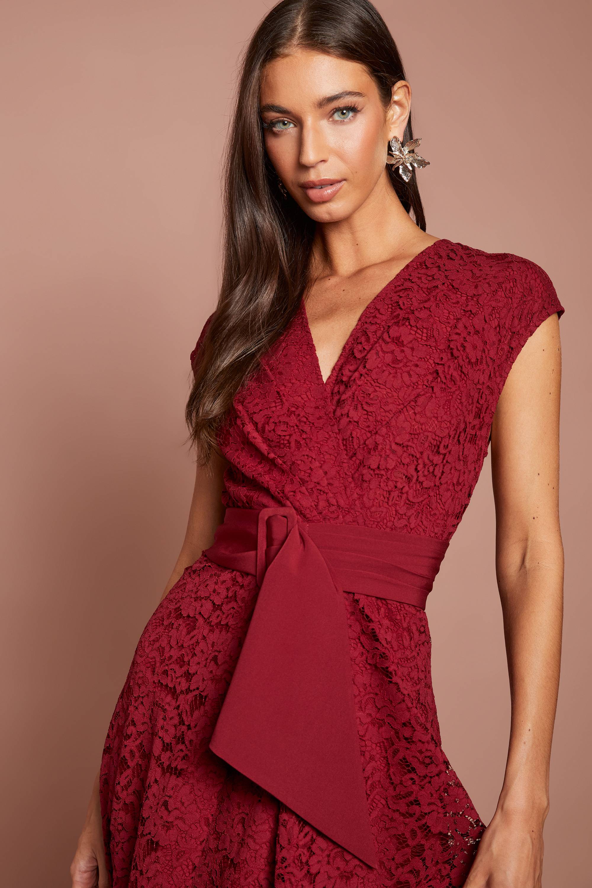 Coast Robe Midi En Dentelle Avec Ceinture