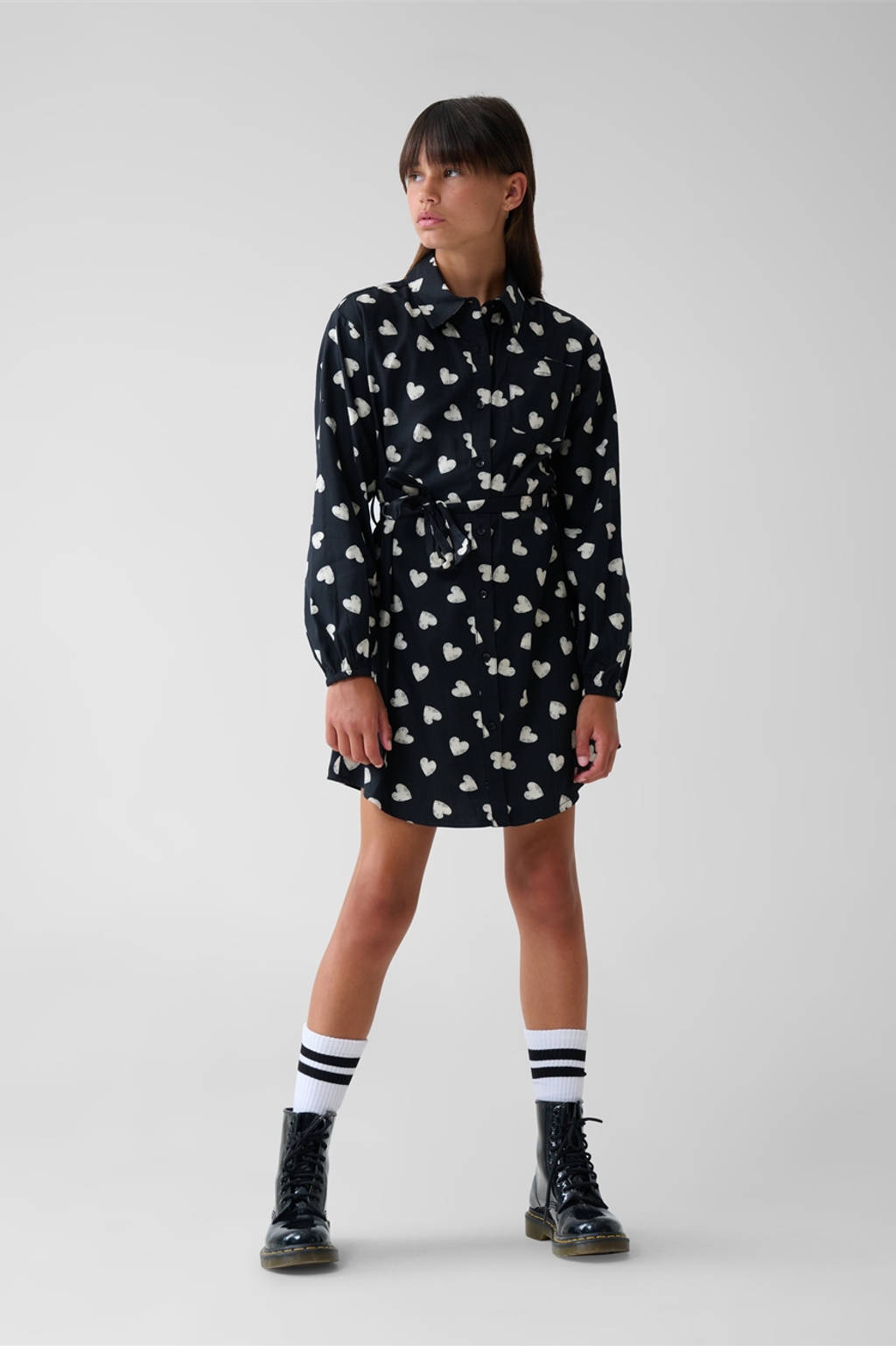 Shoeby blousejurk met hartjes zwart/wit