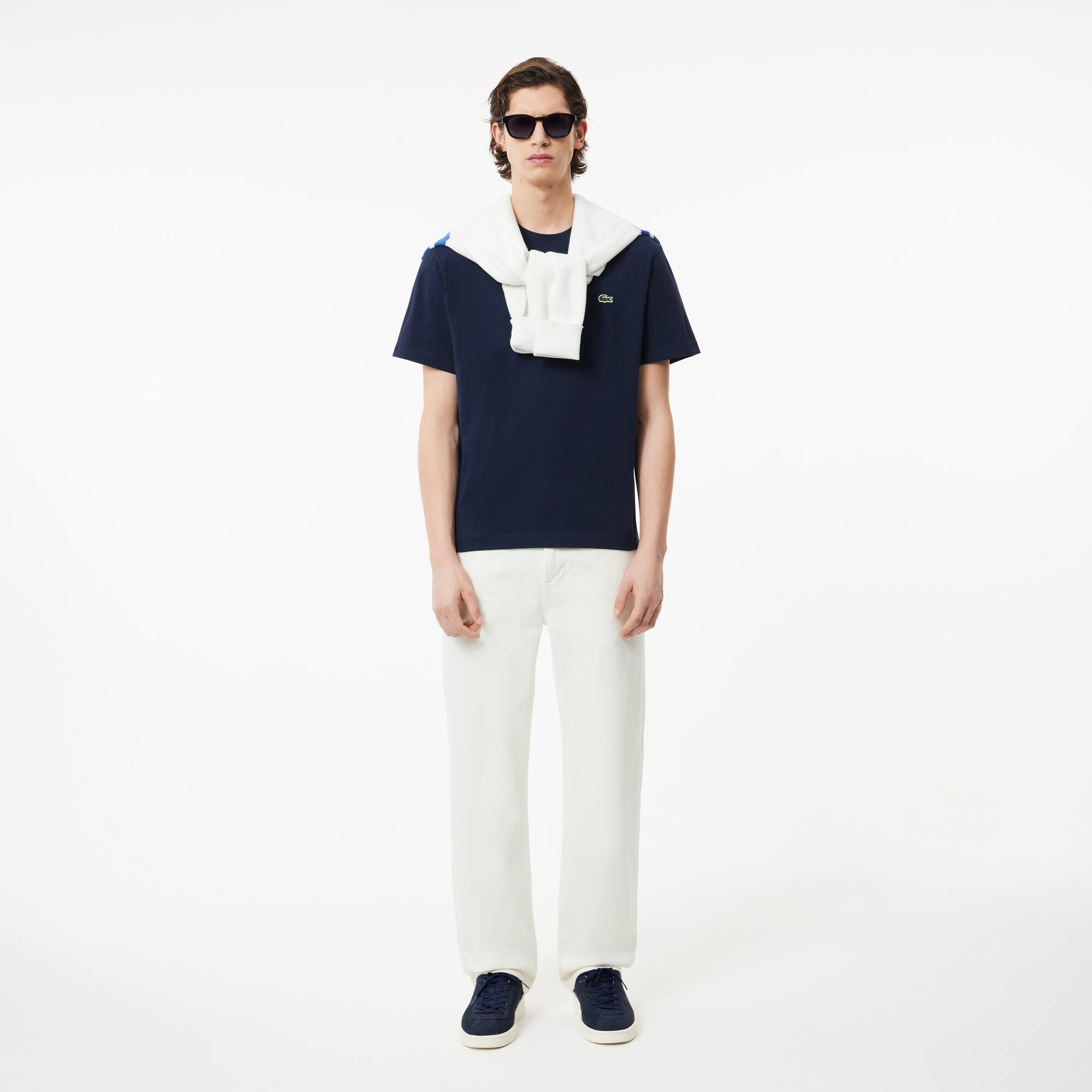 T-shirt classic fit en jersey de coton T-Shirts - Bleu - Lacoste - Homme
