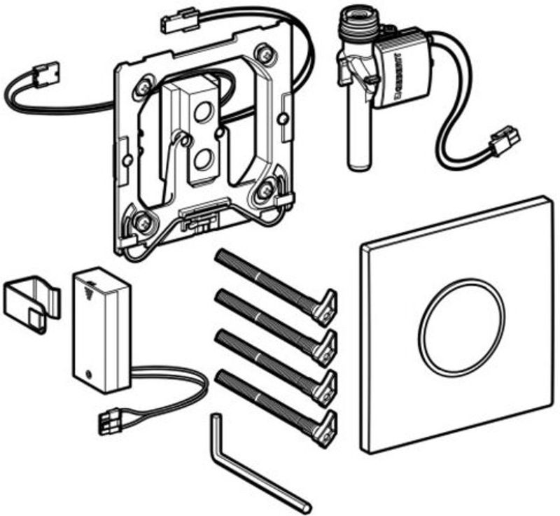 Geberit - Type 10 - Bedieningsplaat Urinoir - Wit/verguld - Spuitgietzink