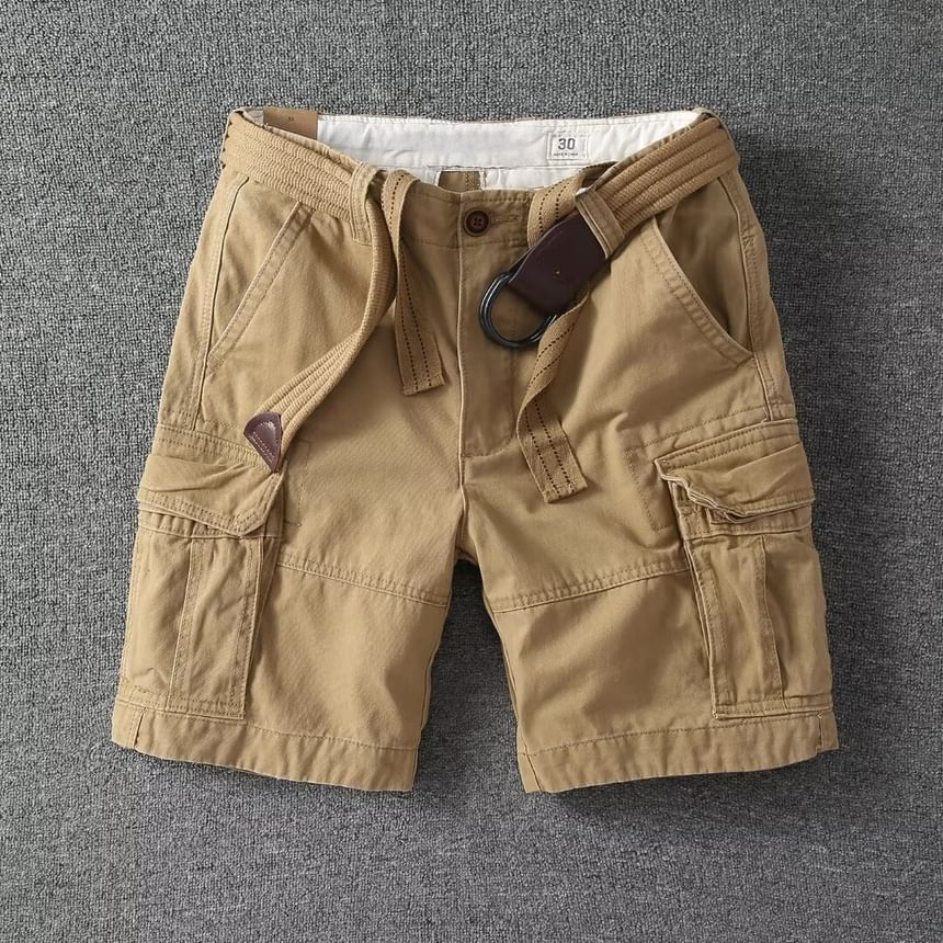 DuckleBeam - Mid Rise Plain Cargo Shorts