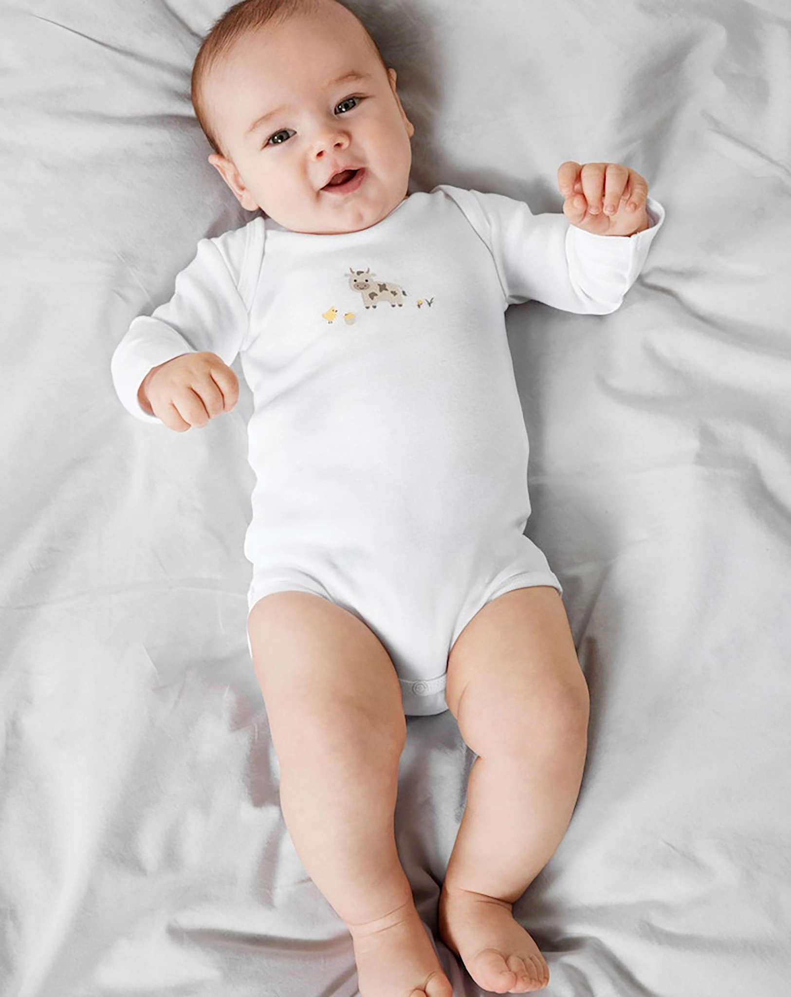 Langarmbody NBNBODY FARM ANIMALS 2er-Pack in bright white