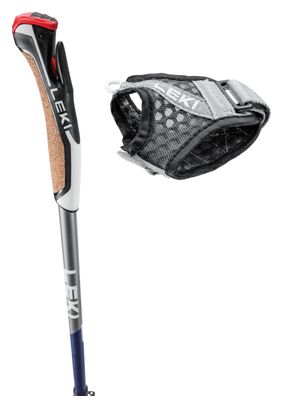 Bâtons de Marche Nordique Leki Traveller Carbon Bleu/Gris (90-130 cm)