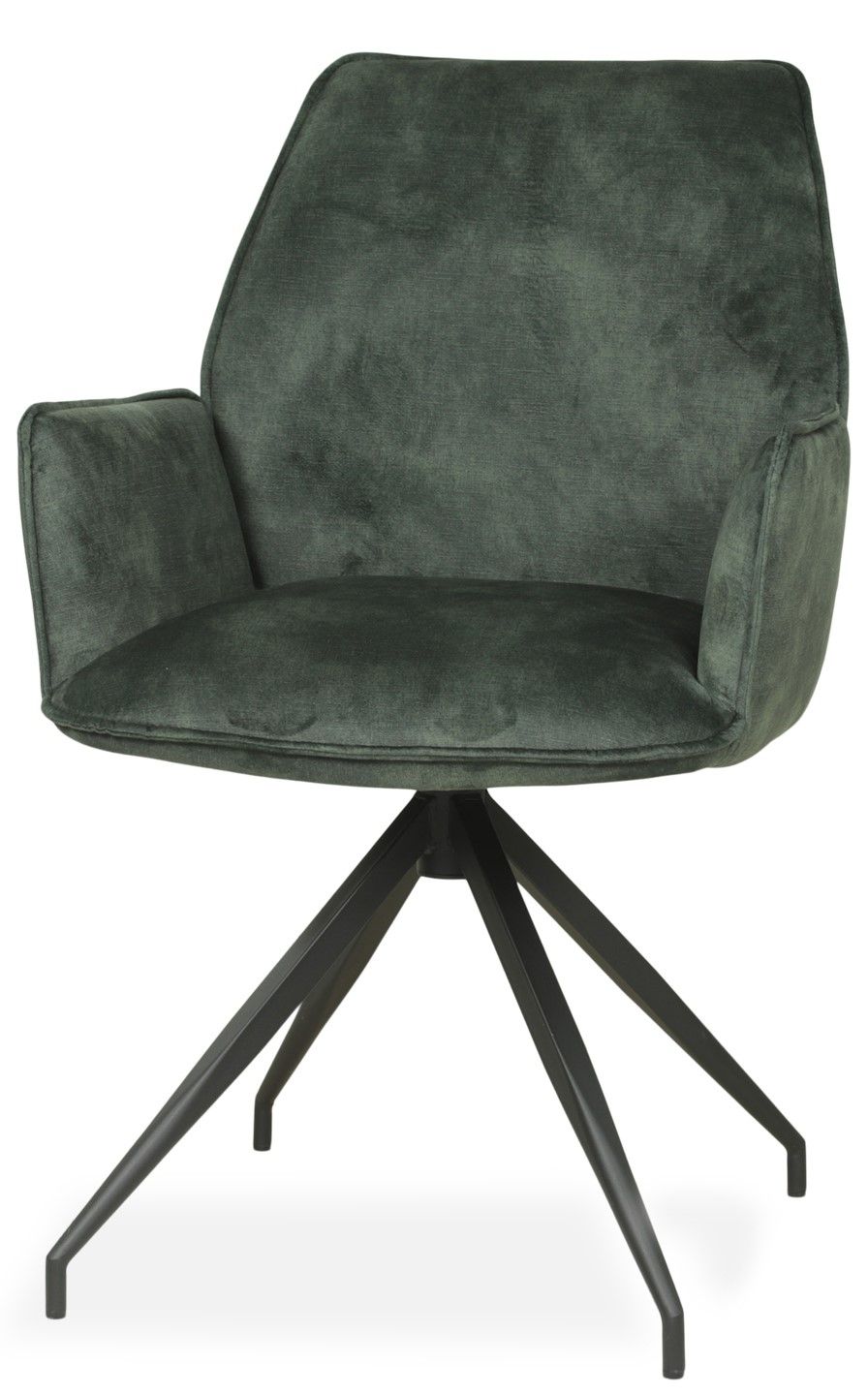 Eetkamerstoel - velvet groen Jaidy B57 x D50 x H90 cm