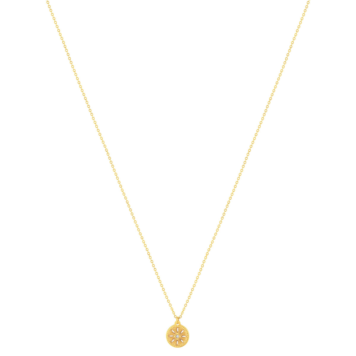Collier acier doré strass 46 cm