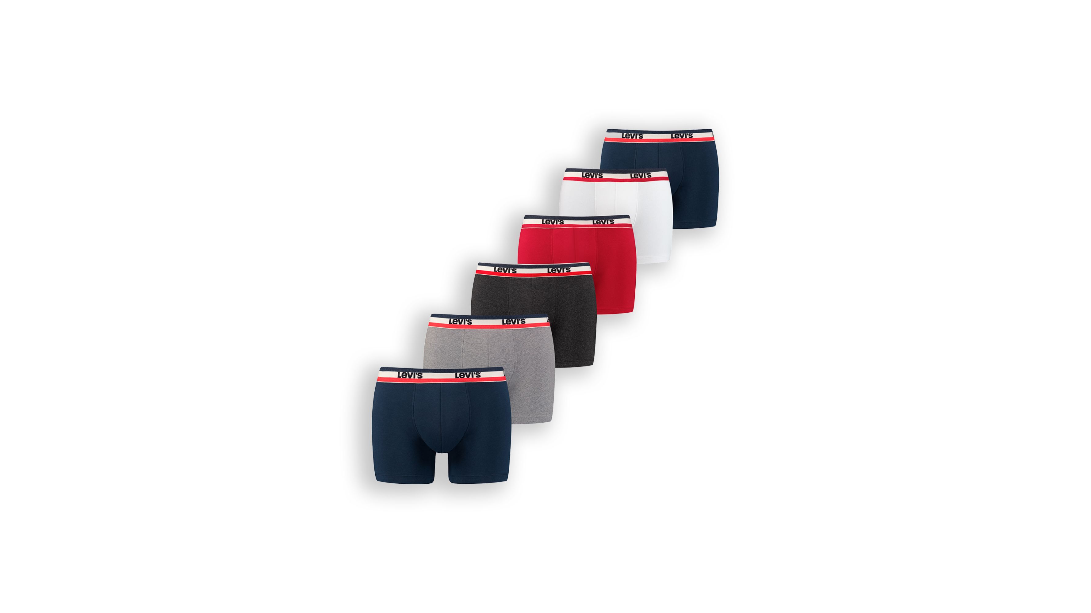 Caleçon Sport Levi's® - Lot de 6 - Blue / Red / Grey - Multicolore