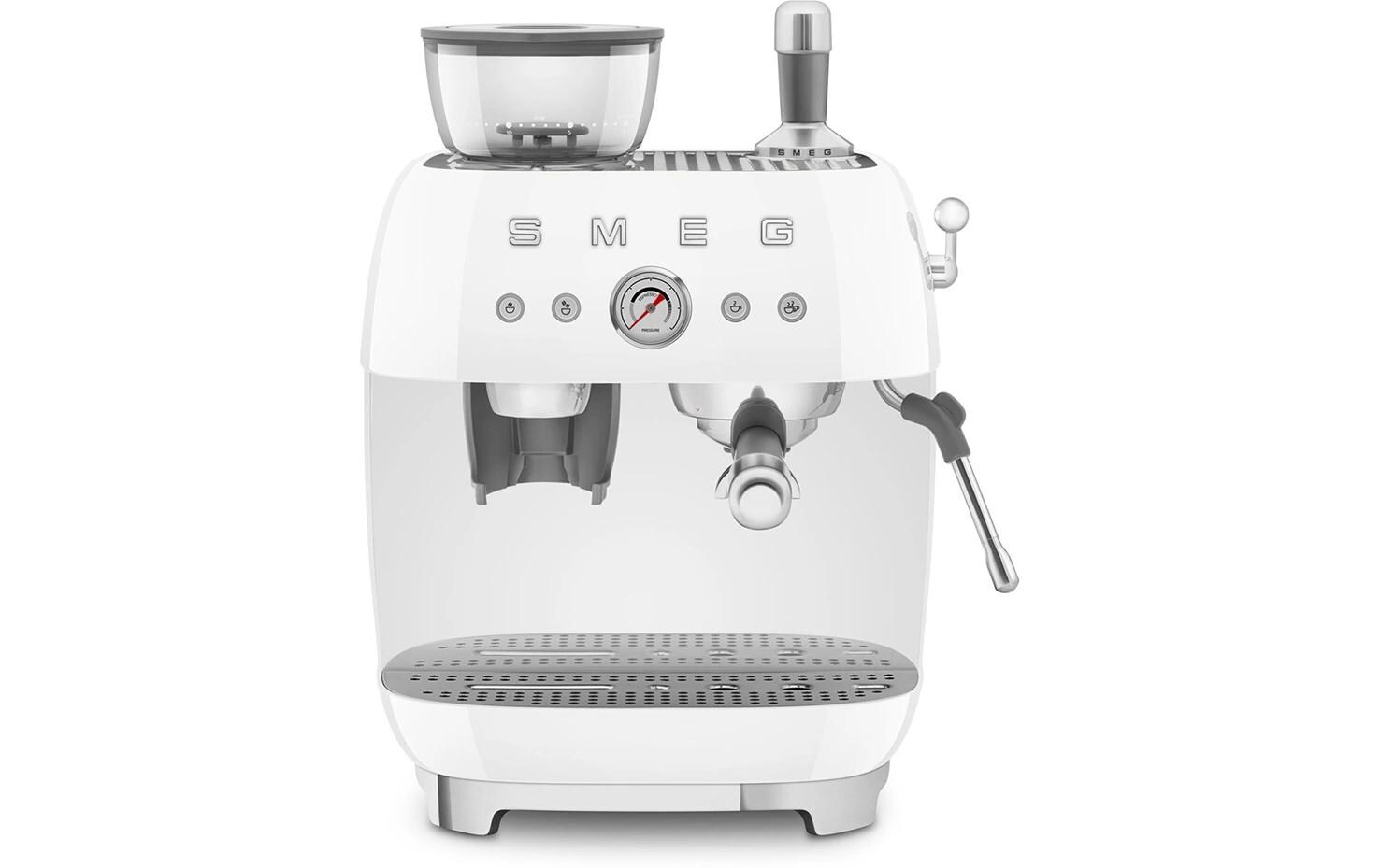 Siebträgermaschine 50's Style EGF03WHEU Weiss<br>Espresso Kaffeemaschine