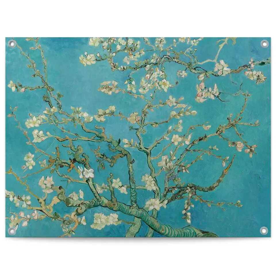 Tuinposter Van Gogh Amandelbloesem - 60x80cm - Blauw